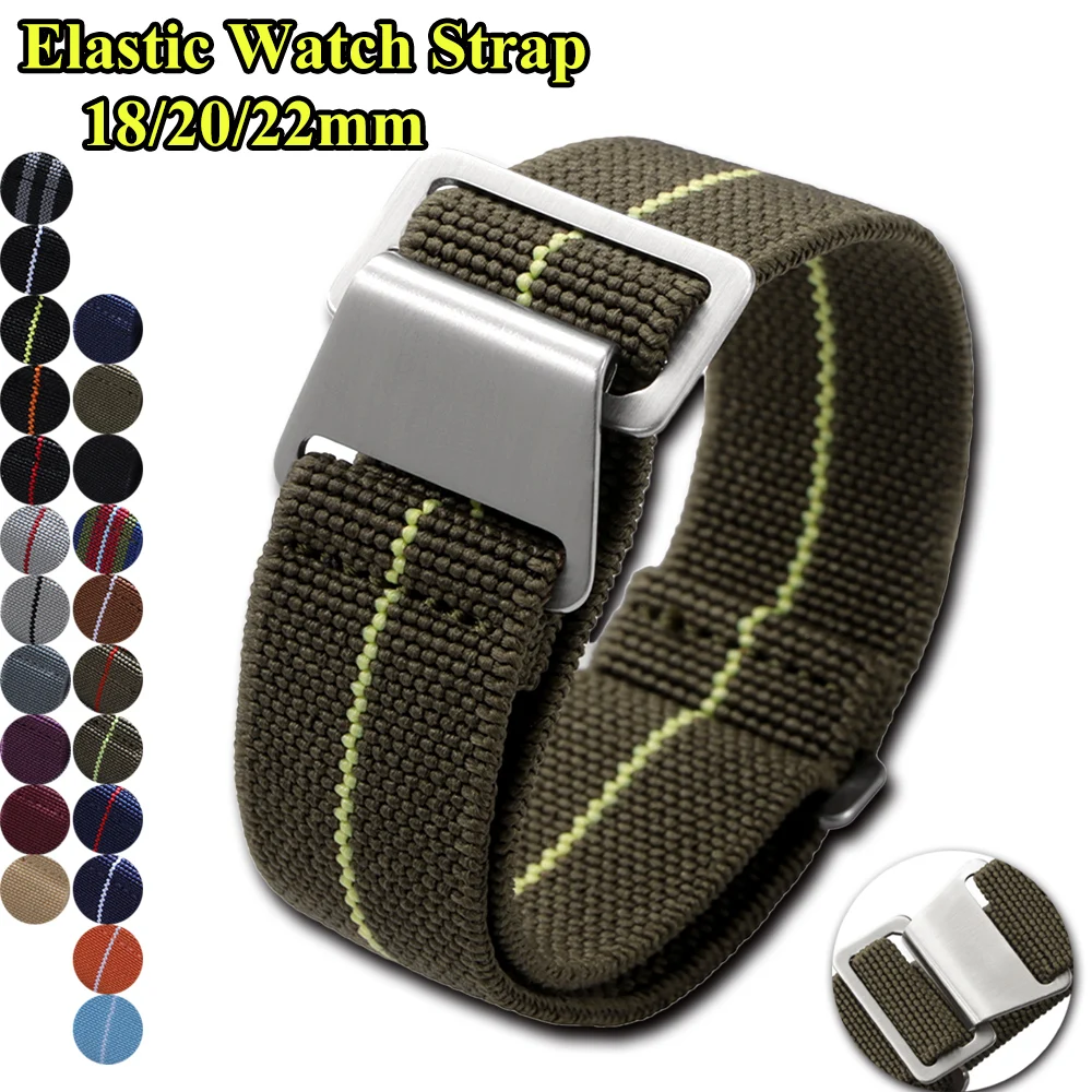 Nato Strap Nylon - Elastic Watch Strap 18mm 20mm 22mm
