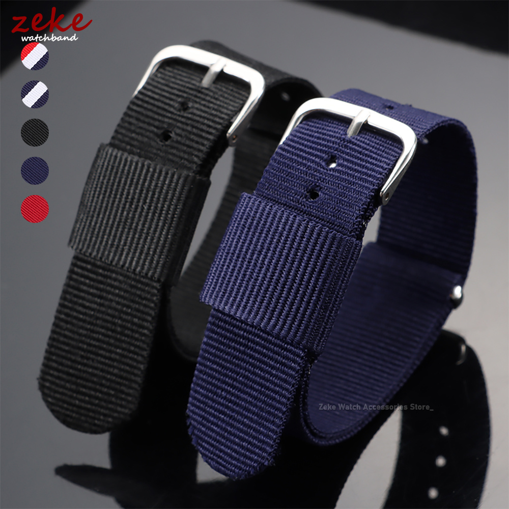 Suede Strap Watch - 16mm 18mm 20mm Nylon Ribbed Watch