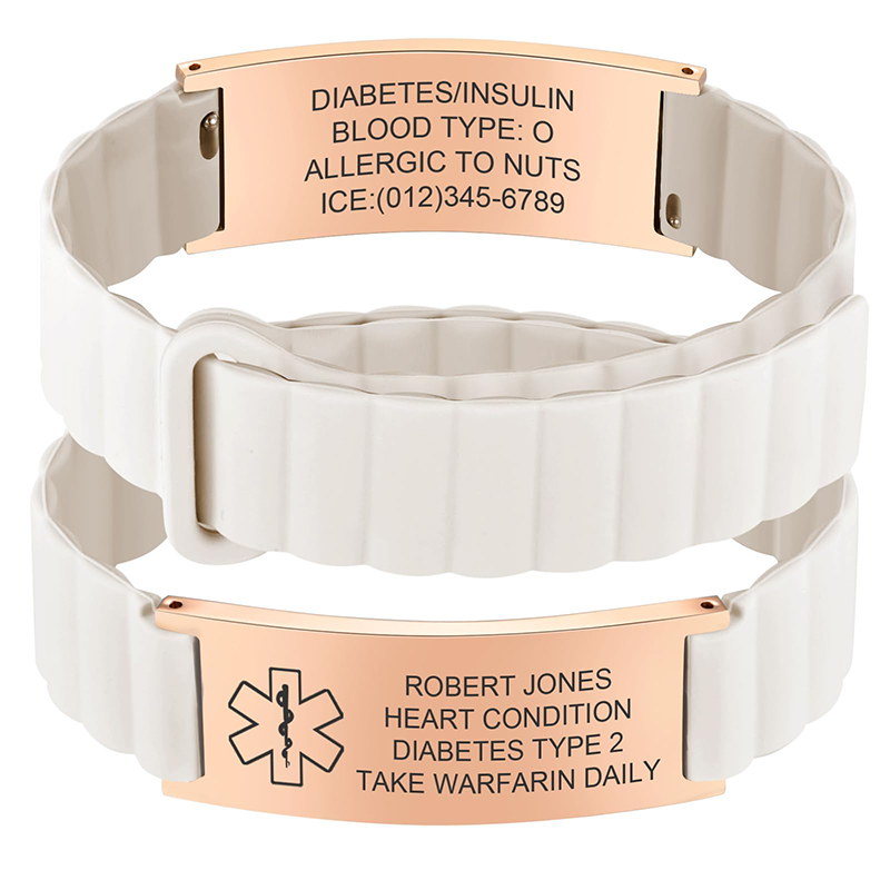 Custom Medical ID Bracelet for - Silicone Band Women recension och pris