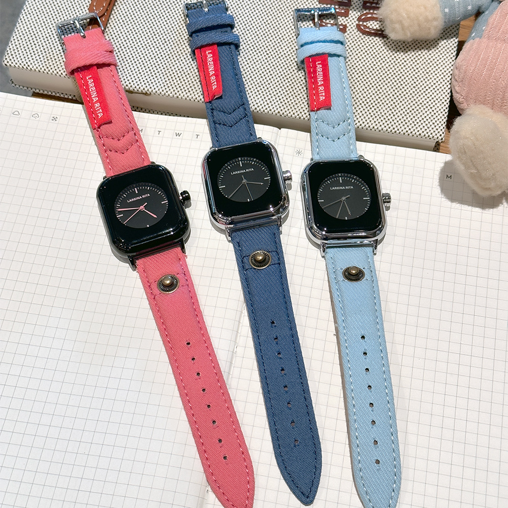 New Stylish Square Watch With  - Canvas Strap Watch recension och pris