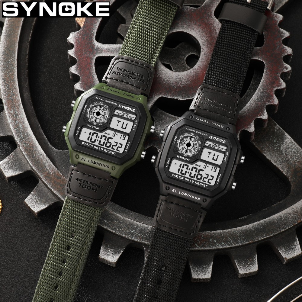Synoke Outdoor Military Digita - Canvas Strap Watch recension och pris