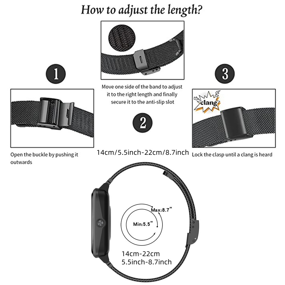 Metal Bands for Fitbit Versa 2 - Mesh Strap Metal recension och pris