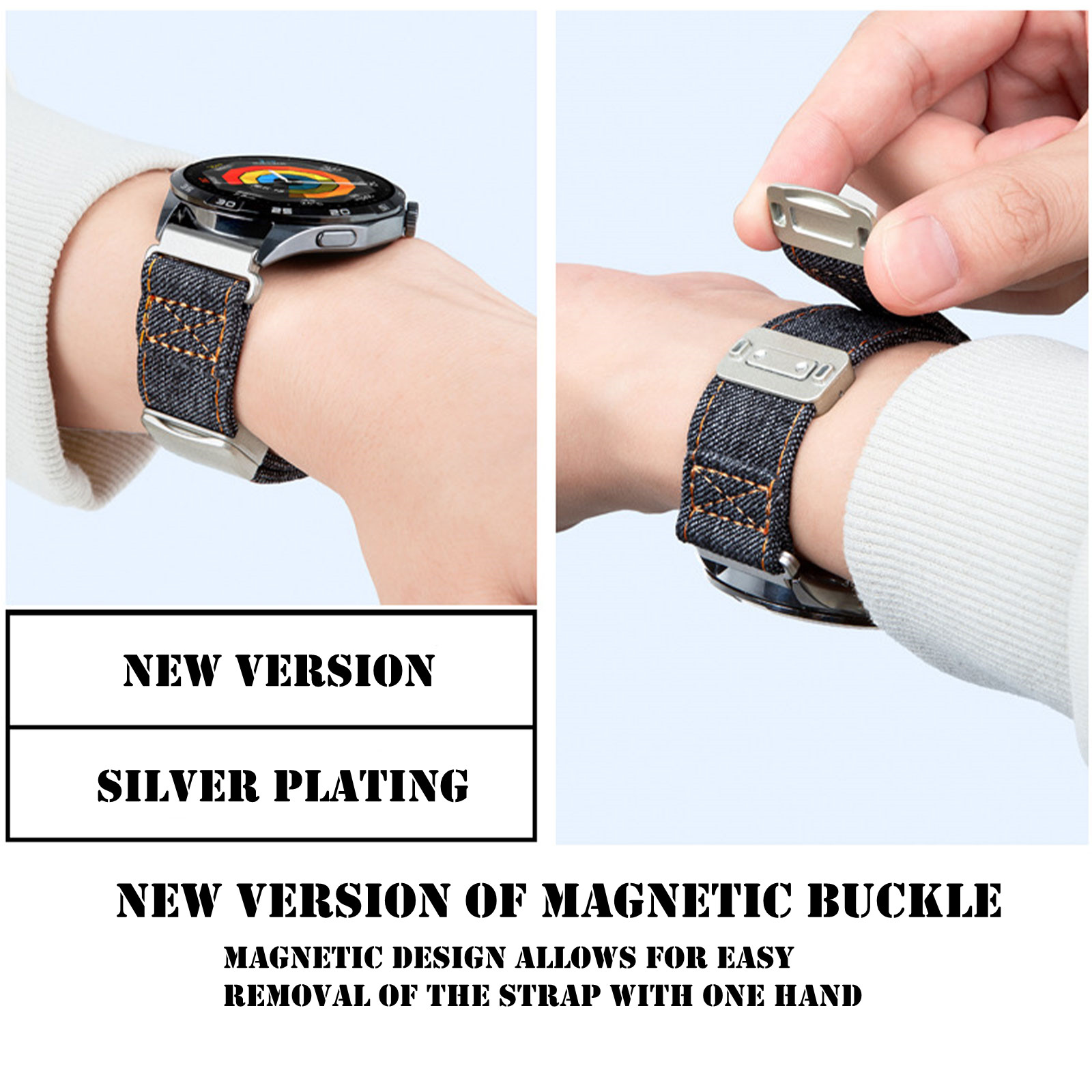 Magnetic Bands for Amazfit Fal - Canvas Strap Watch recension och pris