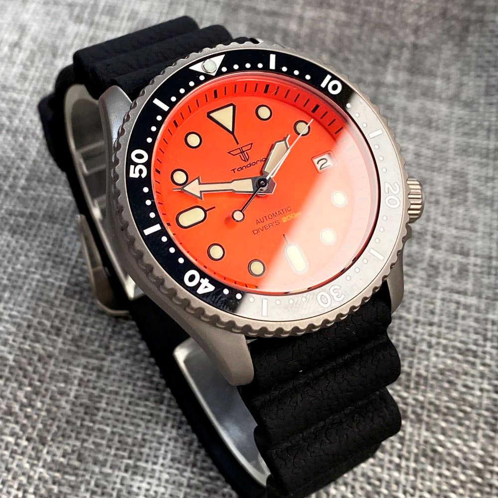Tandorio 41mm Titanium NH35 Me - Rubber Strap Diver recension och pris