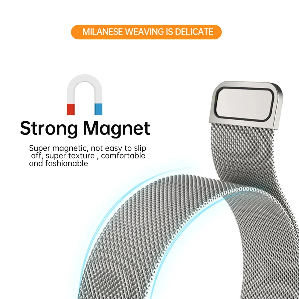 Stainless Steel Strap For Sams - Milanese Loop Magnetic recension och pris