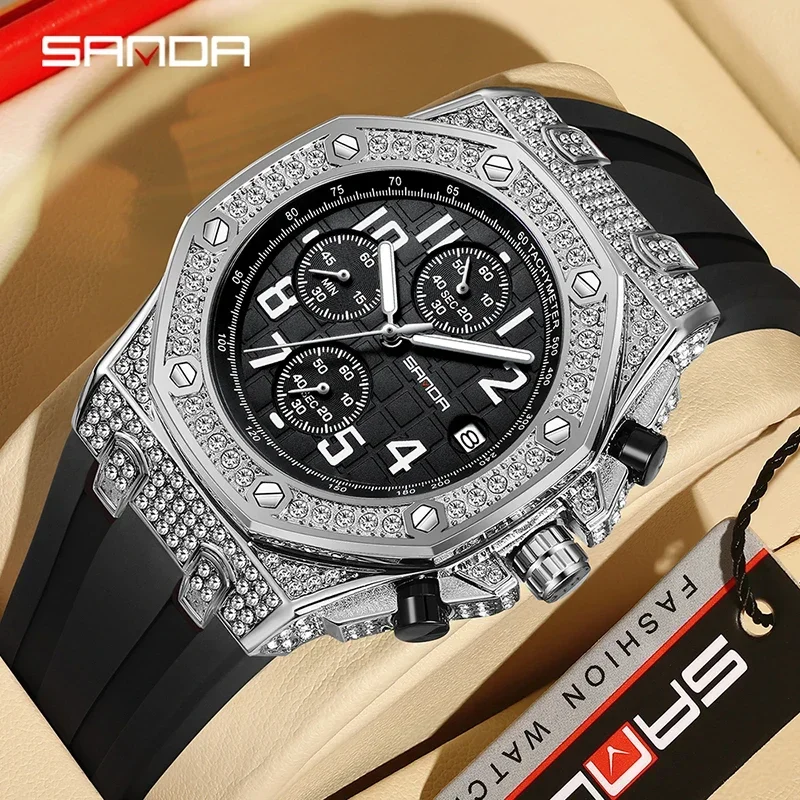 SANDA 7026 Men's Quartz Watch  - Rubber Strap Diver recension och pris