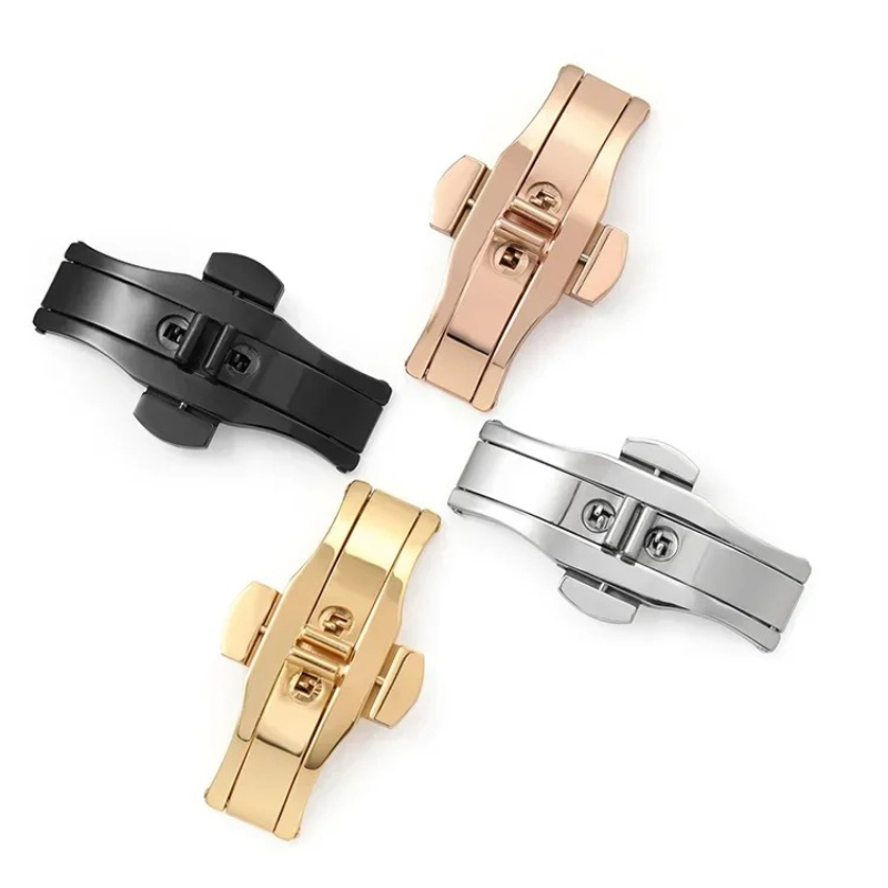 Polished Stainless Steel Buckl - Butterfly Clasp Deployant recension och pris