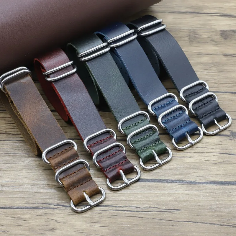 Vintage Genuine Leather Watch  - Nato Strap Nylon recension och pris