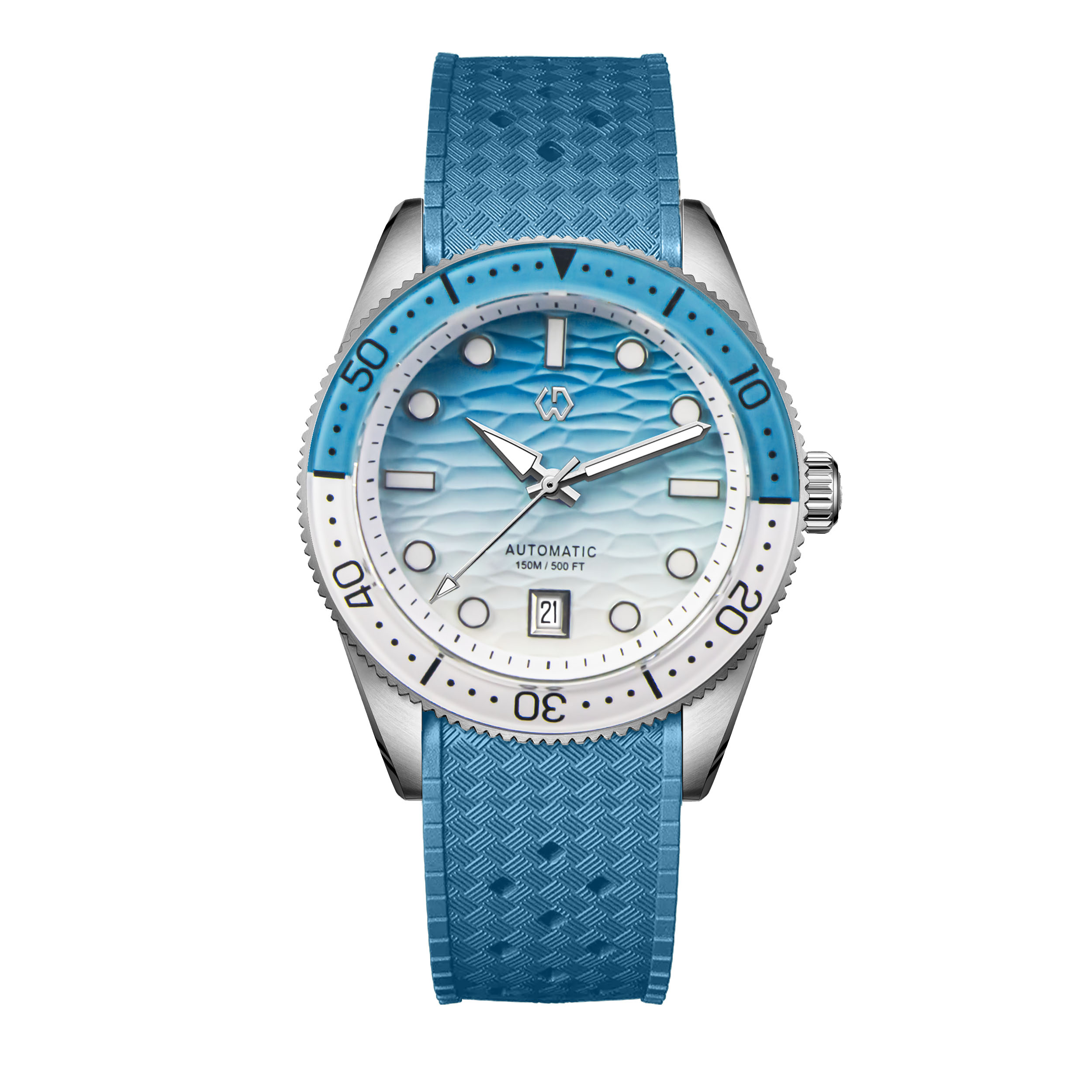 40mm Diver Watch Texture Men's - Rubber Strap Diver recension och pris