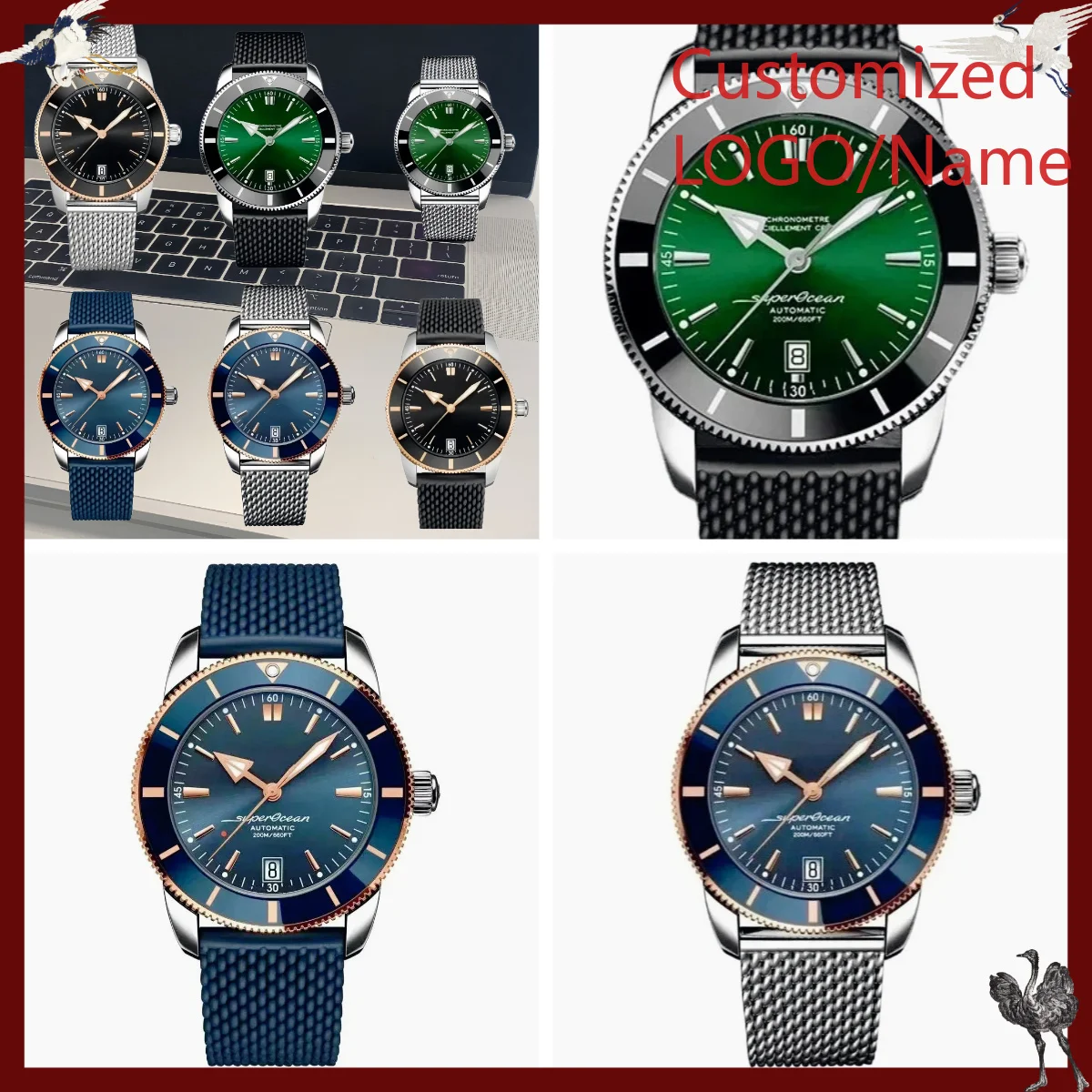 A1212 Store Customized Watches - Rubber Strap Diver recension och pris